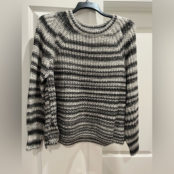 NWT Halogen Womens Metallic Striped Sweater Size 2X Rich Black - Picture 4 of 6